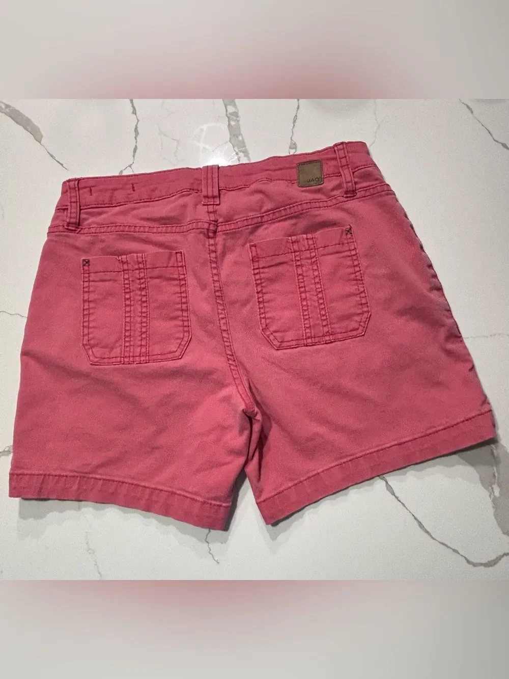 Jag Jeans Faded Red Coral Relaxed Fit Utility Cotton Twill Shorts Women’s 4